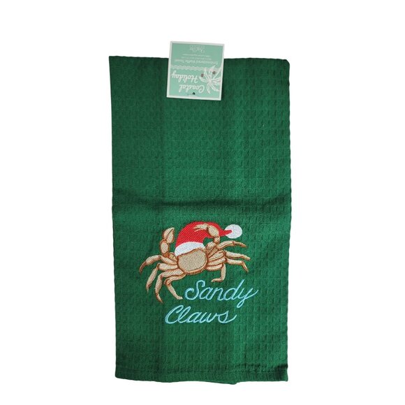 Kay Dee Christmas Kitchen Towels Lot of 2 Crab My Maryland Crab Cakes Recipe NWT - Picture 2 of 11